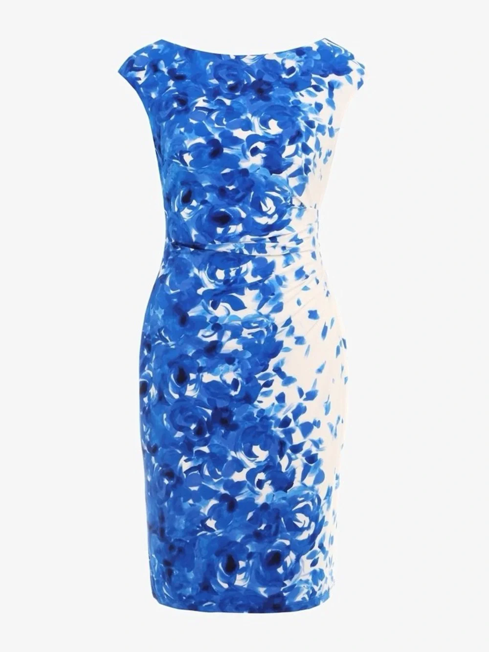 LAUREN RALPH LAUREN NOVELLINA BLUE WHITE FLORAL PRINT DRESS SZ 16 - Picture 4 of 11